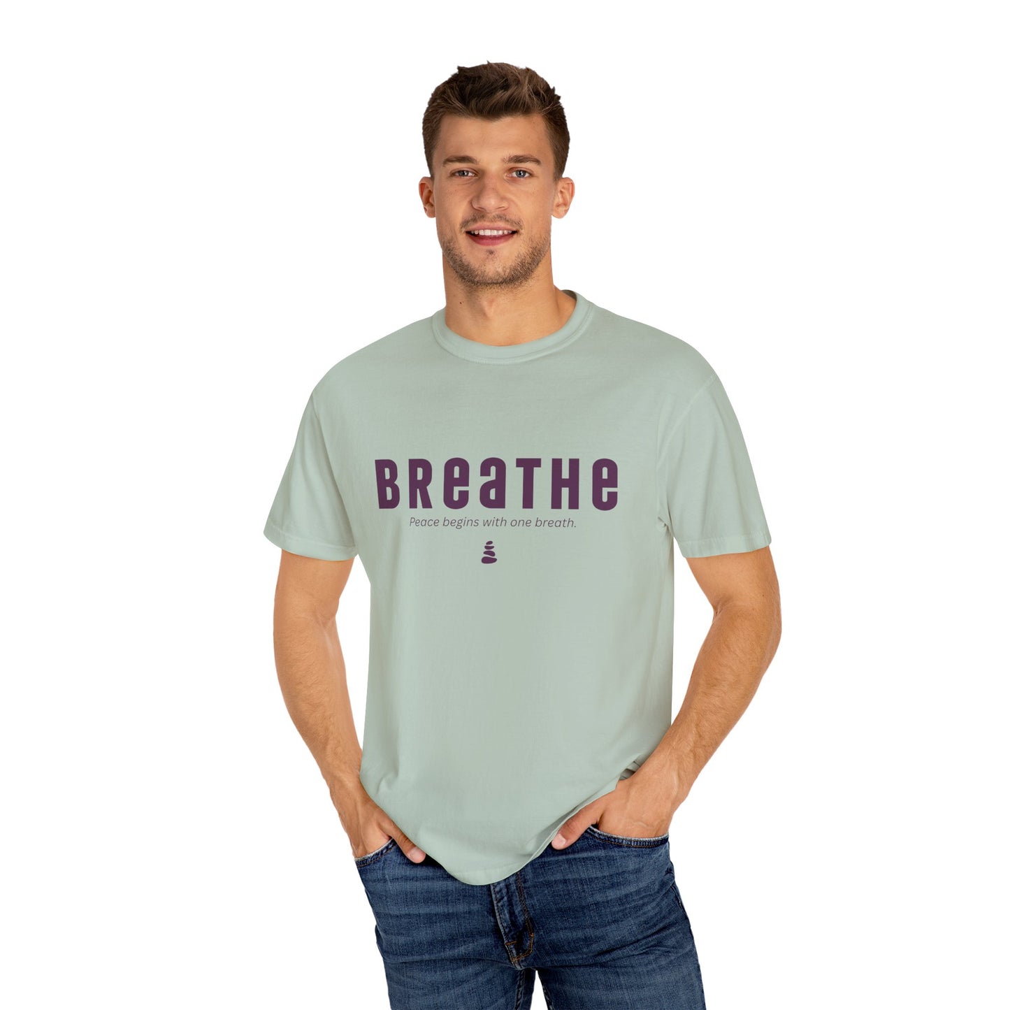 BREATHE- Unisex T-shirt - Peace begins with one breath.