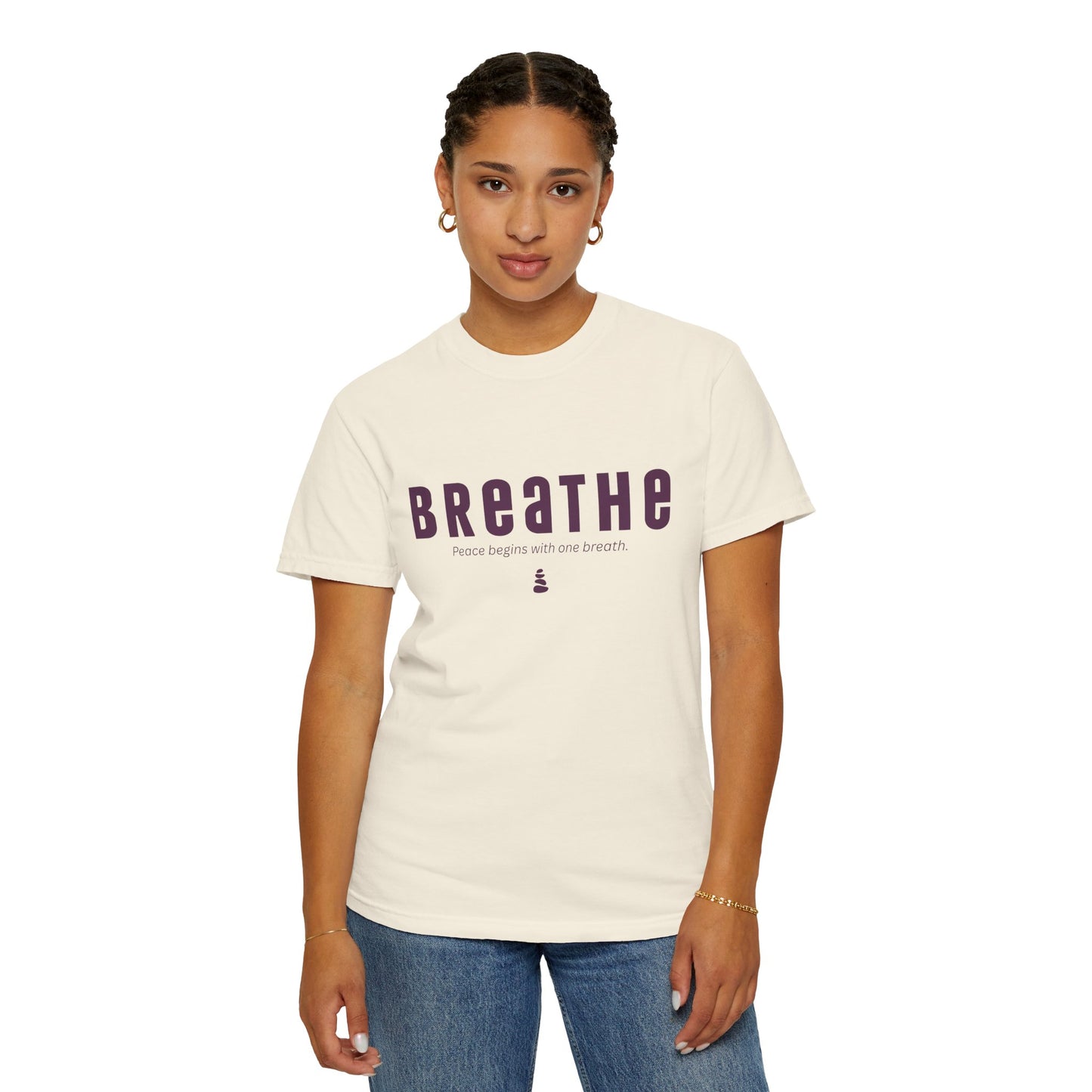 BREATHE- Unisex T-shirt - Peace begins with one breath.
