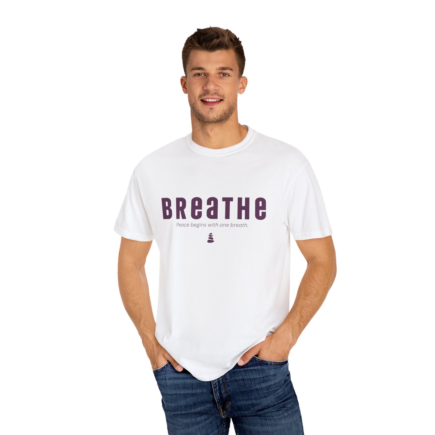 BREATHE- Unisex T-shirt - Peace begins with one breath.